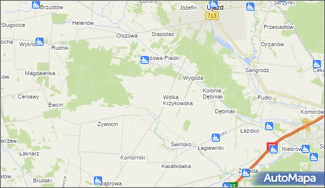 mapa Wólka Krzykowska, Wólka Krzykowska na mapie Targeo