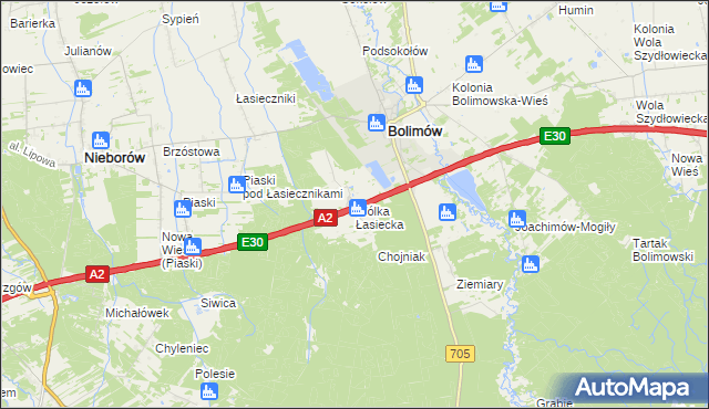 mapa Wólka Łasiecka, Wólka Łasiecka na mapie Targeo