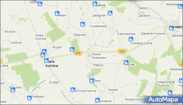 mapa Wólka Nosowska, Wólka Nosowska na mapie Targeo