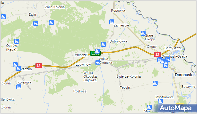 mapa Wólka Okopska, Wólka Okopska na mapie Targeo