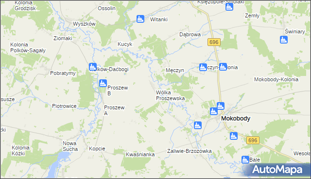 mapa Wólka Proszewska, Wólka Proszewska na mapie Targeo