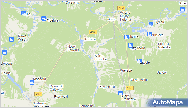 mapa Wólka Prusicka, Wólka Prusicka na mapie Targeo