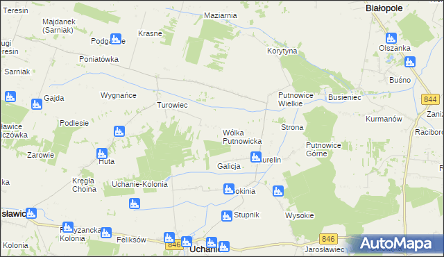 mapa Wólka Putnowicka, Wólka Putnowicka na mapie Targeo