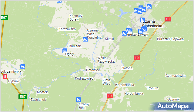 mapa Wólka Ratowiecka, Wólka Ratowiecka na mapie Targeo