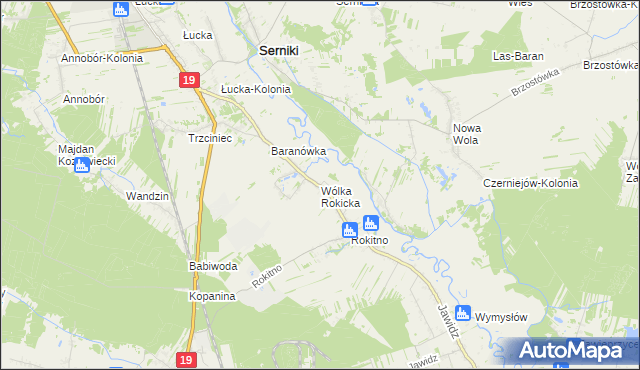 mapa Wólka Rokicka, Wólka Rokicka na mapie Targeo