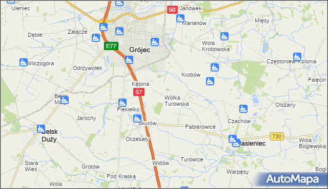 mapa Wólka Turowska, Wólka Turowska na mapie Targeo