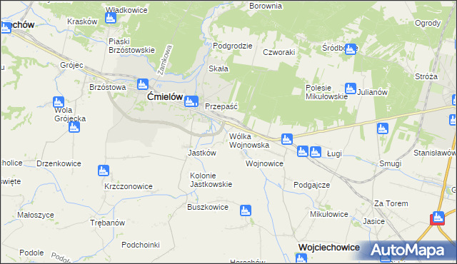 mapa Wólka Wojnowska, Wólka Wojnowska na mapie Targeo