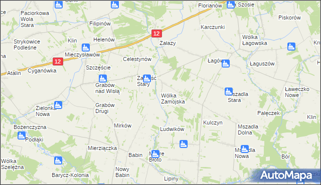 mapa Wólka Zamojska, Wólka Zamojska na mapie Targeo