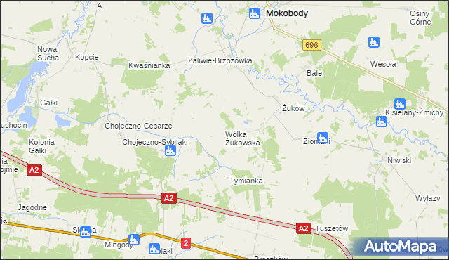 mapa Wólka Żukowska, Wólka Żukowska na mapie Targeo