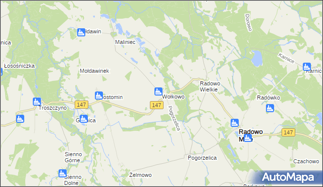 mapa Wołkowo, Wołkowo na mapie Targeo