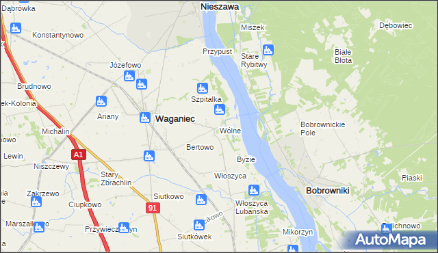 mapa Wólne, Wólne na mapie Targeo