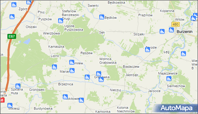 mapa Wolnica Grabowska, Wolnica Grabowska na mapie Targeo