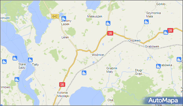 mapa Woźnice, Woźnice na mapie Targeo