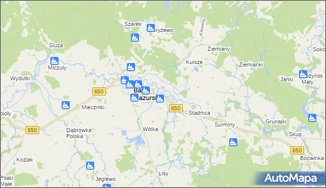 mapa Wróbel gmina Banie Mazurskie, Wróbel gmina Banie Mazurskie na mapie Targeo