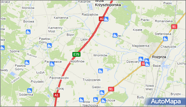 mapa Wroników, Wroników na mapie Targeo