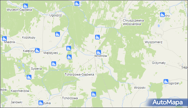 mapa Wrotnów, Wrotnów na mapie Targeo