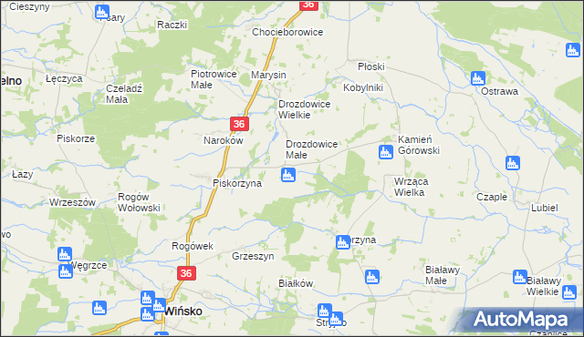 mapa Wrząca Śląska, Wrząca Śląska na mapie Targeo