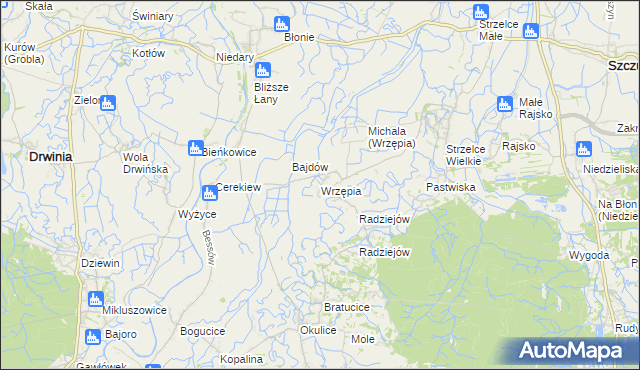 mapa Wrzępia, Wrzępia na mapie Targeo