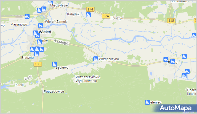 mapa Wrzeszczyna, Wrzeszczyna na mapie Targeo