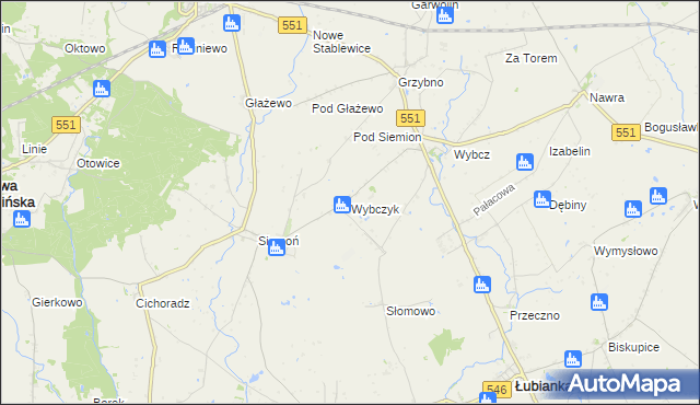 mapa Wybczyk, Wybczyk na mapie Targeo