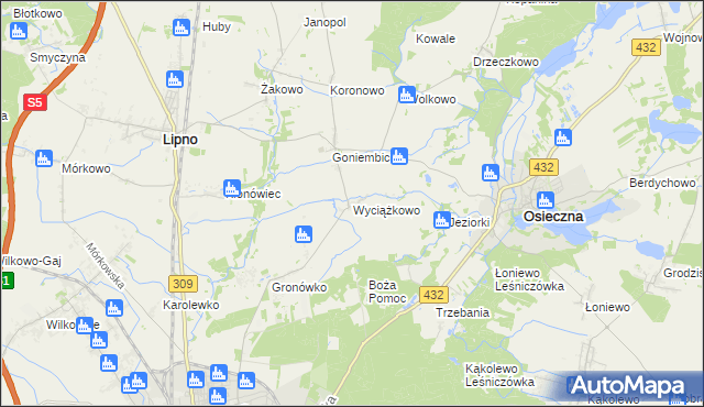 mapa Wyciążkowo, Wyciążkowo na mapie Targeo