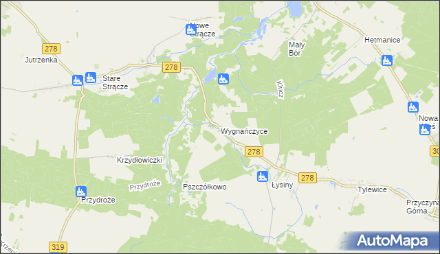 mapa Wygnańczyce, Wygnańczyce na mapie Targeo