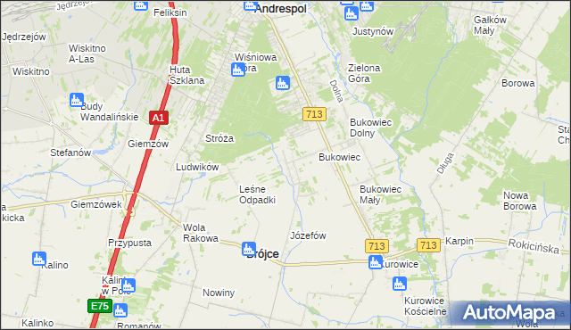 mapa Wygoda gmina Brójce, Wygoda gmina Brójce na mapie Targeo