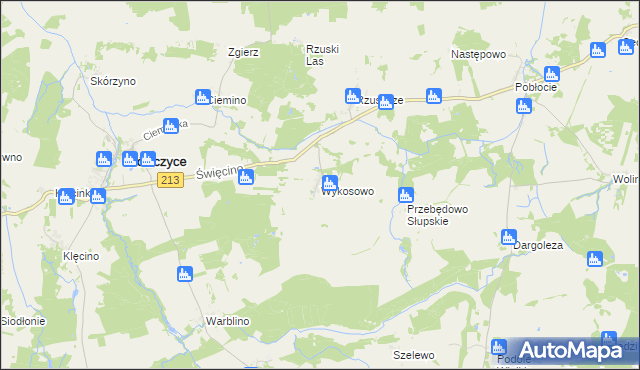 mapa Wykosowo, Wykosowo na mapie Targeo