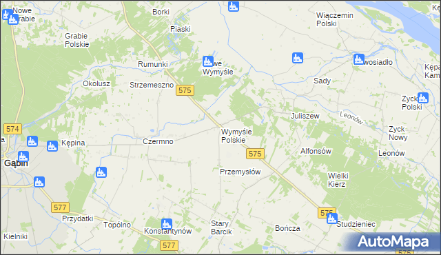 mapa Wymyśle Polskie, Wymyśle Polskie na mapie Targeo