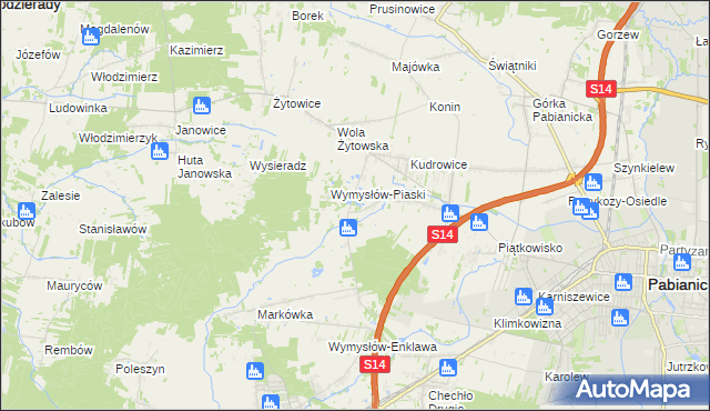 mapa Wymysłów Francuski, Wymysłów Francuski na mapie Targeo