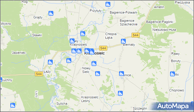 mapa Wymysły gmina Krasnosielc, Wymysły gmina Krasnosielc na mapie Targeo