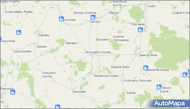 mapa Wyrozęby-Podawce, Wyrozęby-Podawce na mapie Targeo