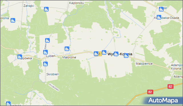 mapa Wyryki-Wola, Wyryki-Wola na mapie Targeo