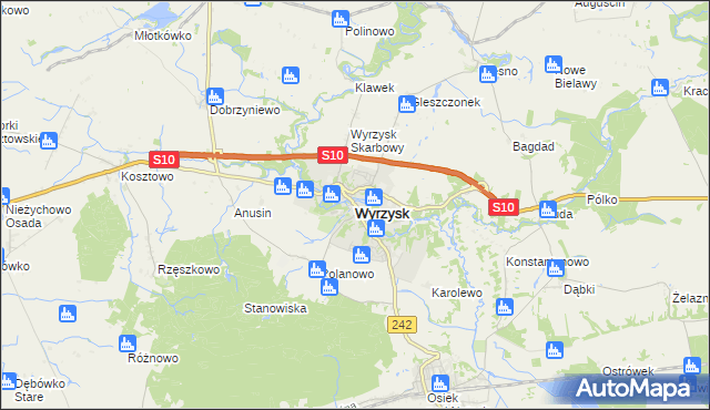 mapa Wyrzysk, Wyrzysk na mapie Targeo
