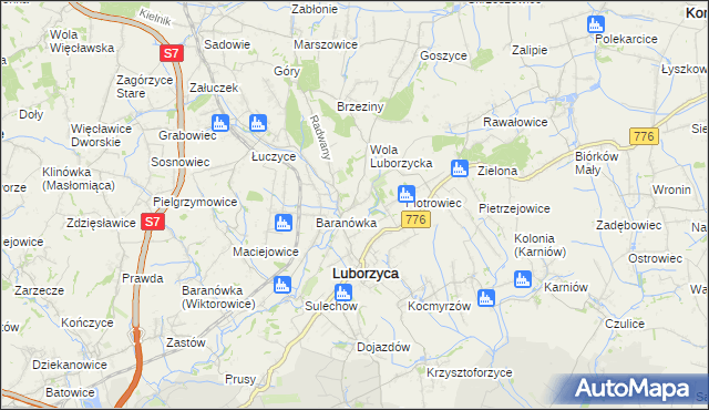 mapa Wysiołek Luborzycki, Wysiołek Luborzycki na mapie Targeo