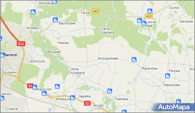 mapa Wysogotówek, Wysogotówek na mapie Targeo