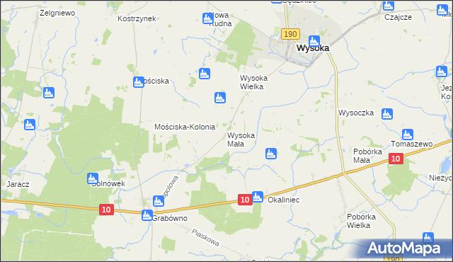 mapa Wysoka Mała gmina Wysoka, Wysoka Mała gmina Wysoka na mapie Targeo