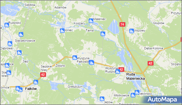 mapa Wyszyna Machorowska, Wyszyna Machorowska na mapie Targeo