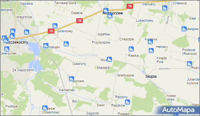 mapa Wywła, Wywła na mapie Targeo