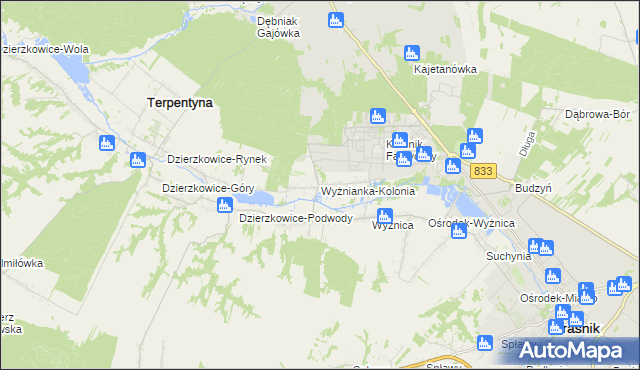 mapa Wyżnianka-Kolonia, Wyżnianka-Kolonia na mapie Targeo