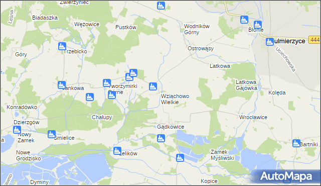 mapa Wziąchowo Wielkie, Wziąchowo Wielkie na mapie Targeo