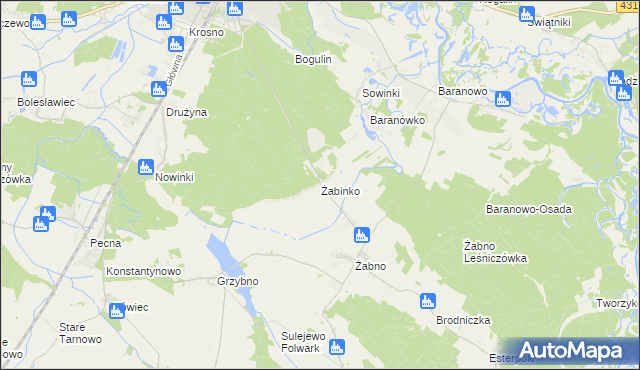 mapa Żabinko, Żabinko na mapie Targeo