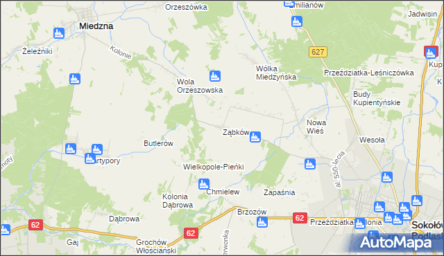 mapa Ząbków, Ząbków na mapie Targeo