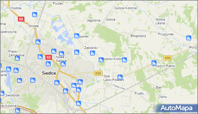 mapa Żabokliki-Kolonia, Żabokliki-Kolonia na mapie Targeo