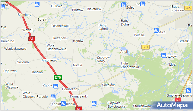 mapa Zaborów Nowy, Zaborów Nowy na mapie Targeo