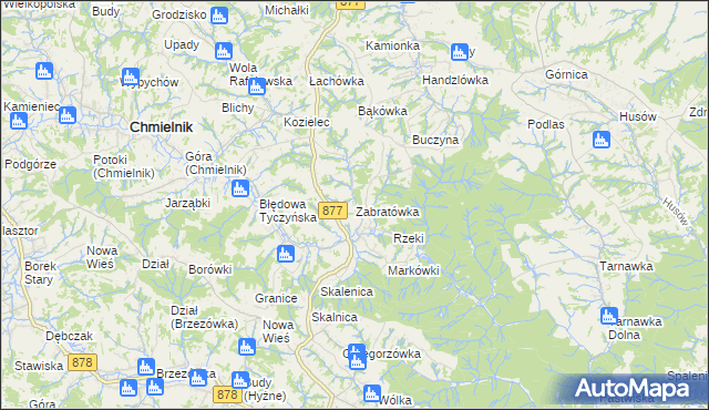 mapa Zabratówka, Zabratówka na mapie Targeo