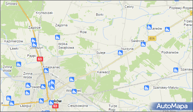 mapa Zabrodzie gmina Łuków, Zabrodzie gmina Łuków na mapie Targeo