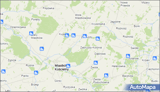 mapa Zabruzdy-Kolonia, Zabruzdy-Kolonia na mapie Targeo