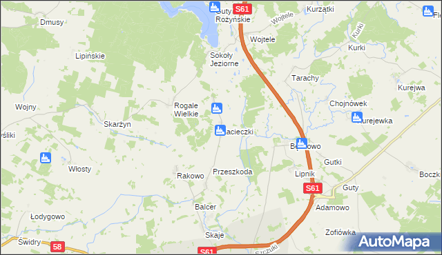 mapa Zacieczki, Zacieczki na mapie Targeo