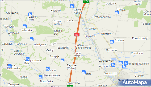 mapa Zagaje Smrokowskie, Zagaje Smrokowskie na mapie Targeo